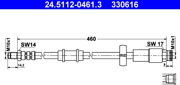 ATE 24.5112-0461.3 - Jarruletku inparts.fi