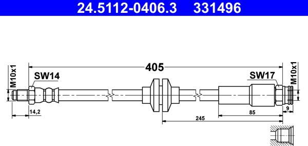 ATE 24.5112-0406.3 - Jarruletku inparts.fi