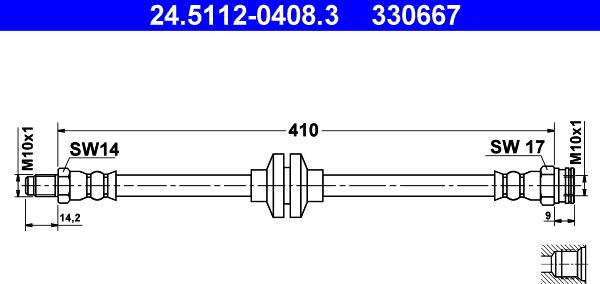 ATE 24.5112-0408.3 - Jarruletku inparts.fi