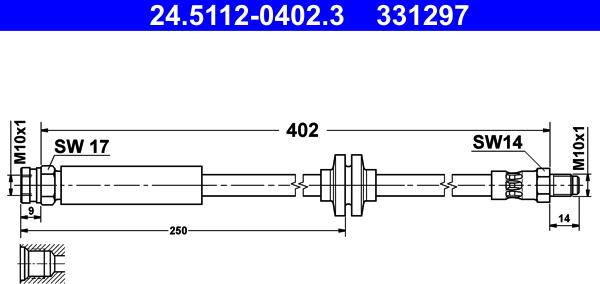 ATE 24.5112-0402.3 - Jarruletku inparts.fi