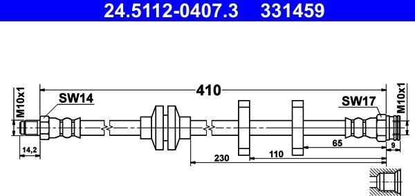 ATE 24.5112-0407.3 - Jarruletku inparts.fi