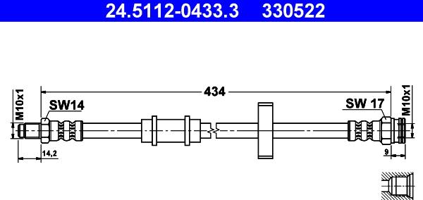 ATE 24.5112-0433.3 - Jarruletku inparts.fi