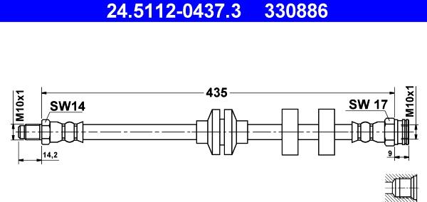 ATE 24.5112-0437.3 - Jarruletku inparts.fi