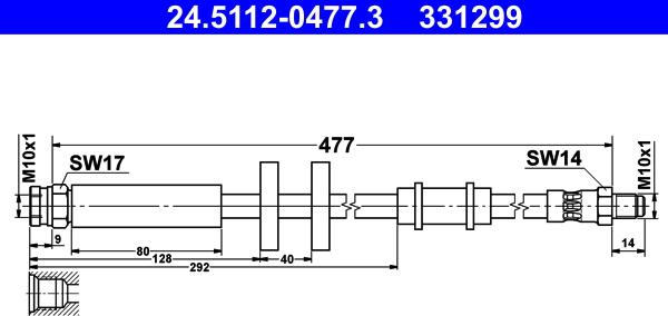 ATE 24.5112-0477.3 - Jarruletku inparts.fi