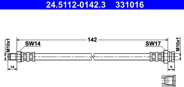 ATE 24.5112-0142.3 - Jarruletku inparts.fi