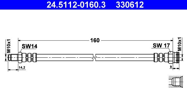 ATE 24.5112-0160.3 - Jarruletku inparts.fi