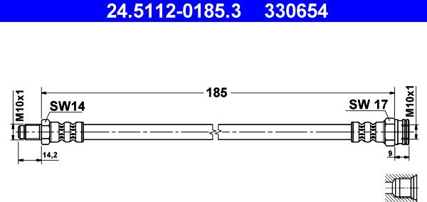 ATE 24.5112-0185.3 - Jarruletku inparts.fi