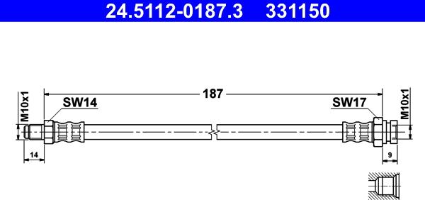 ATE 24.5112-0187.3 - Jarruletku inparts.fi