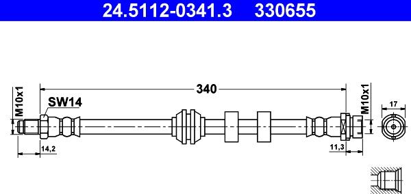 ATE 24.5112-0341.3 - Jarruletku inparts.fi