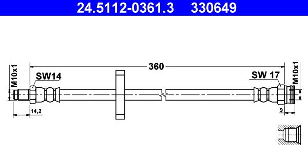 ATE 24.5112-0361.3 - Jarruletku inparts.fi