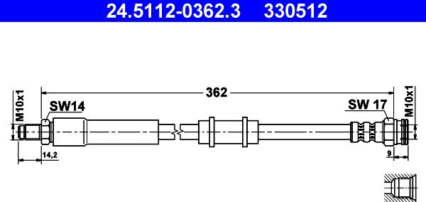 ATE 24.5112-0362.3 - Jarruletku inparts.fi