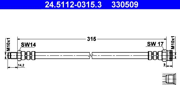 ATE 24.5112-0315.3 - Jarruletku inparts.fi