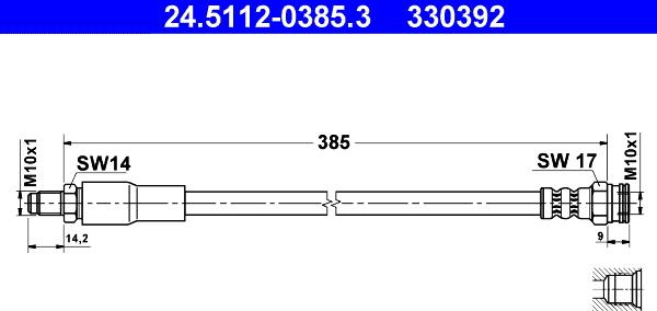 ATE 24.5112-0385.3 - Jarruletku inparts.fi