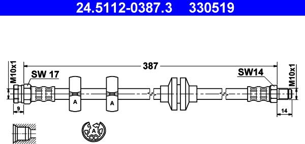 ATE 24.5112-0387.3 - Jarruletku inparts.fi