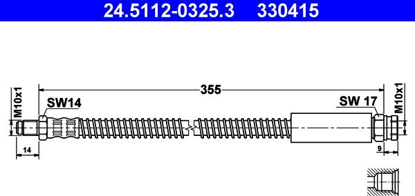 ATE 24.5112-0325.3 - Jarruletku inparts.fi