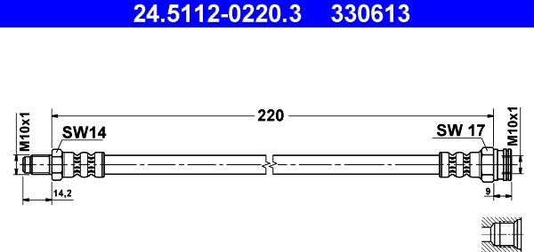 ATE 24.5112-0220.3 - Jarruletku inparts.fi