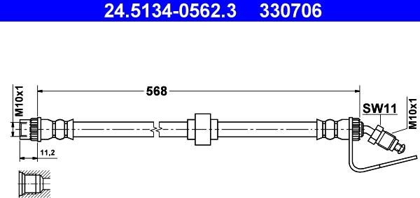 ATE 24.5134-0562.3 - Jarruletku inparts.fi