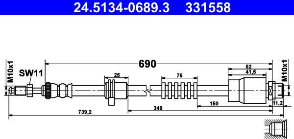 ATE 24.5134-0689.3 - Jarruletku inparts.fi