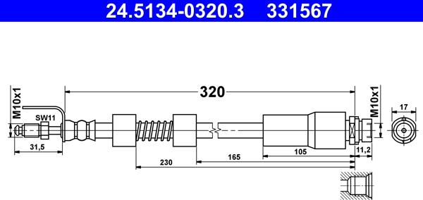 ATE 24.5134-0320.3 - Jarruletku inparts.fi