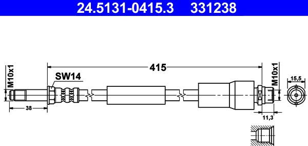 ATE 24.5131-0415.3 - Jarruletku inparts.fi