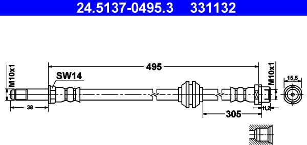 ATE 24.5137-0495.3 - Jarruletku inparts.fi