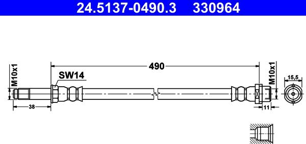 ATE 24.5137-0490.3 - Jarruletku inparts.fi