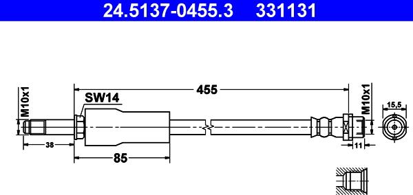 ATE 24.5137-0455.3 - Jarruletku inparts.fi