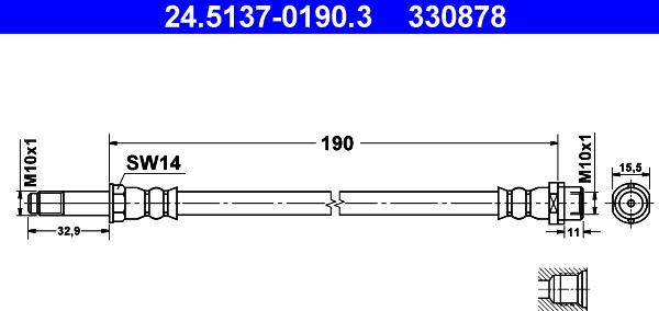 ATE 24.5137-0190.3 - Jarruletku inparts.fi