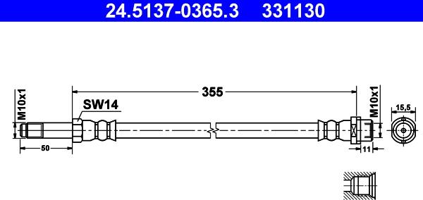 ATE 24.5137-0365.3 - Jarruletku inparts.fi