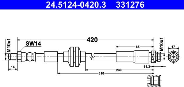 ATE 24.5124-0420.3 - Jarruletku inparts.fi