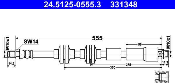 ATE 24.5125-0555.3 - Jarruletku inparts.fi