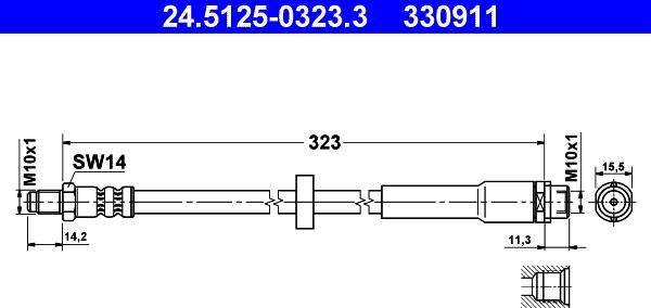 ATE 24.5125-0323.3 - Jarruletku inparts.fi