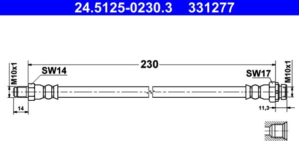 ATE 24.5125-0230.3 - Jarruletku inparts.fi