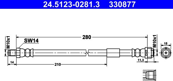 ATE 24.5123-0281.3 - Jarruletku inparts.fi