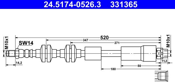 ATE 24.5174-0526.3 - Jarruletku inparts.fi