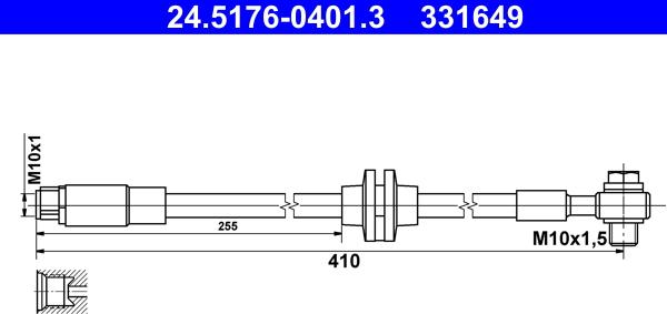 ATE 24.5176-0401.3 - Jarruletku inparts.fi