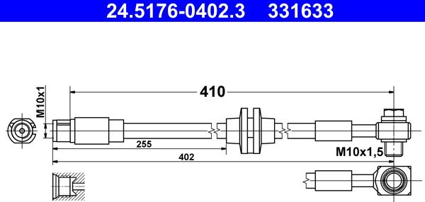 ATE 24.5176-0402.3 - Jarruletku inparts.fi