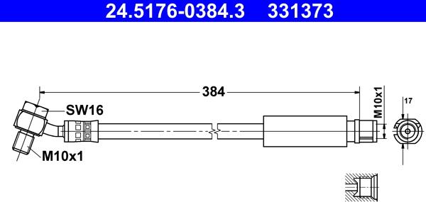 ATE 24.5176-0384.3 - Jarruletku inparts.fi