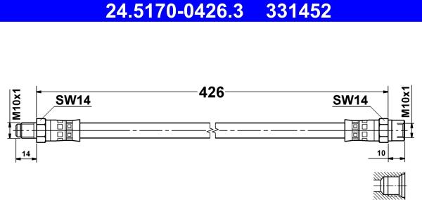 ATE 24.5170-0426.3 - Jarruletku inparts.fi