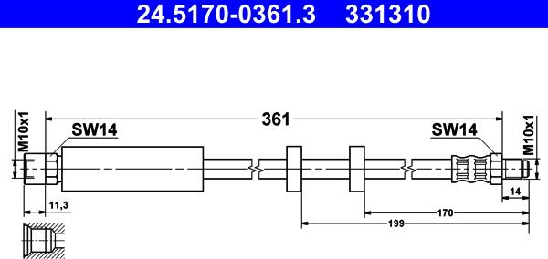 ATE 24.5170-0361.3 - Jarruletku inparts.fi