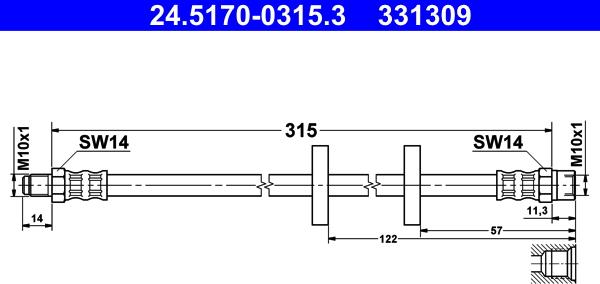 ATE 24.5170-0315.3 - Jarruletku inparts.fi