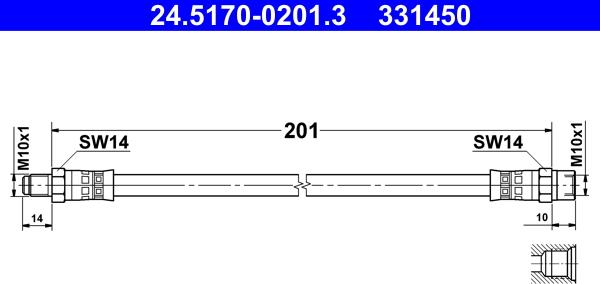 ATE 24.5170-0201.3 - Jarruletku inparts.fi