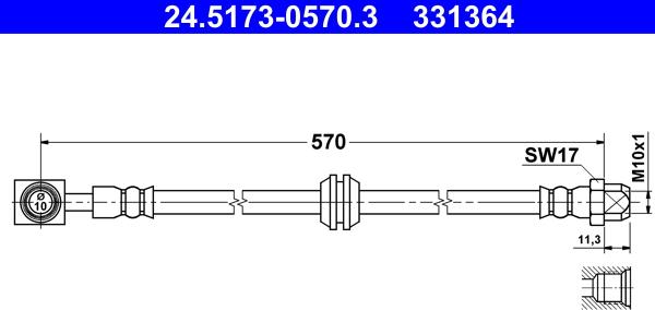 ATE 24.5173-0570.3 - Jarruletku inparts.fi