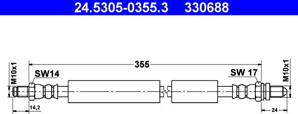 ATE 24.5305-0355.3 - Jarruletku inparts.fi