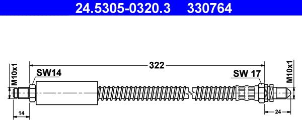 ATE 24.5305-0320.3 - Jarruletku inparts.fi