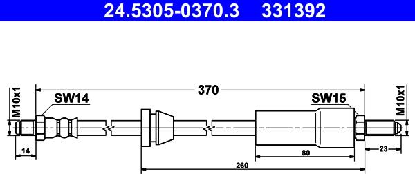 ATE 24.5305-0370.3 - Jarruletku inparts.fi