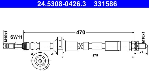 ATE 24.5308-0426.3 - Jarruletku inparts.fi