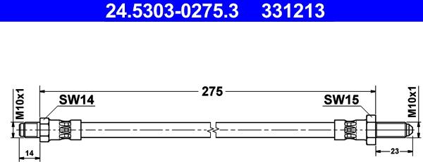 ATE 24.5303-0275.3 - Jarruletku inparts.fi