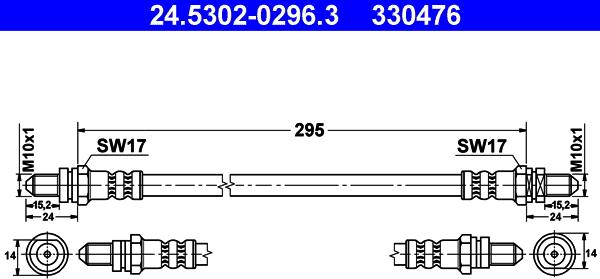 ATE 24.5302-0296.3 - Jarruletku inparts.fi