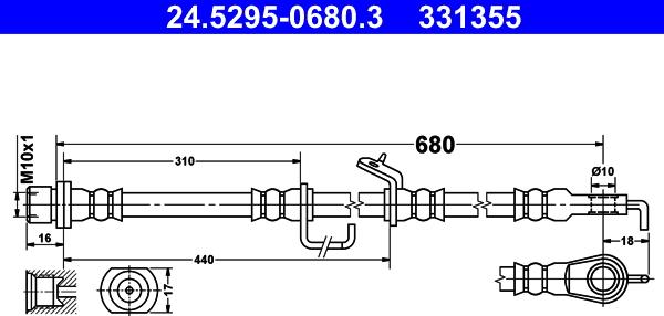 ATE 24.5295-0680.3 - Jarruletku inparts.fi